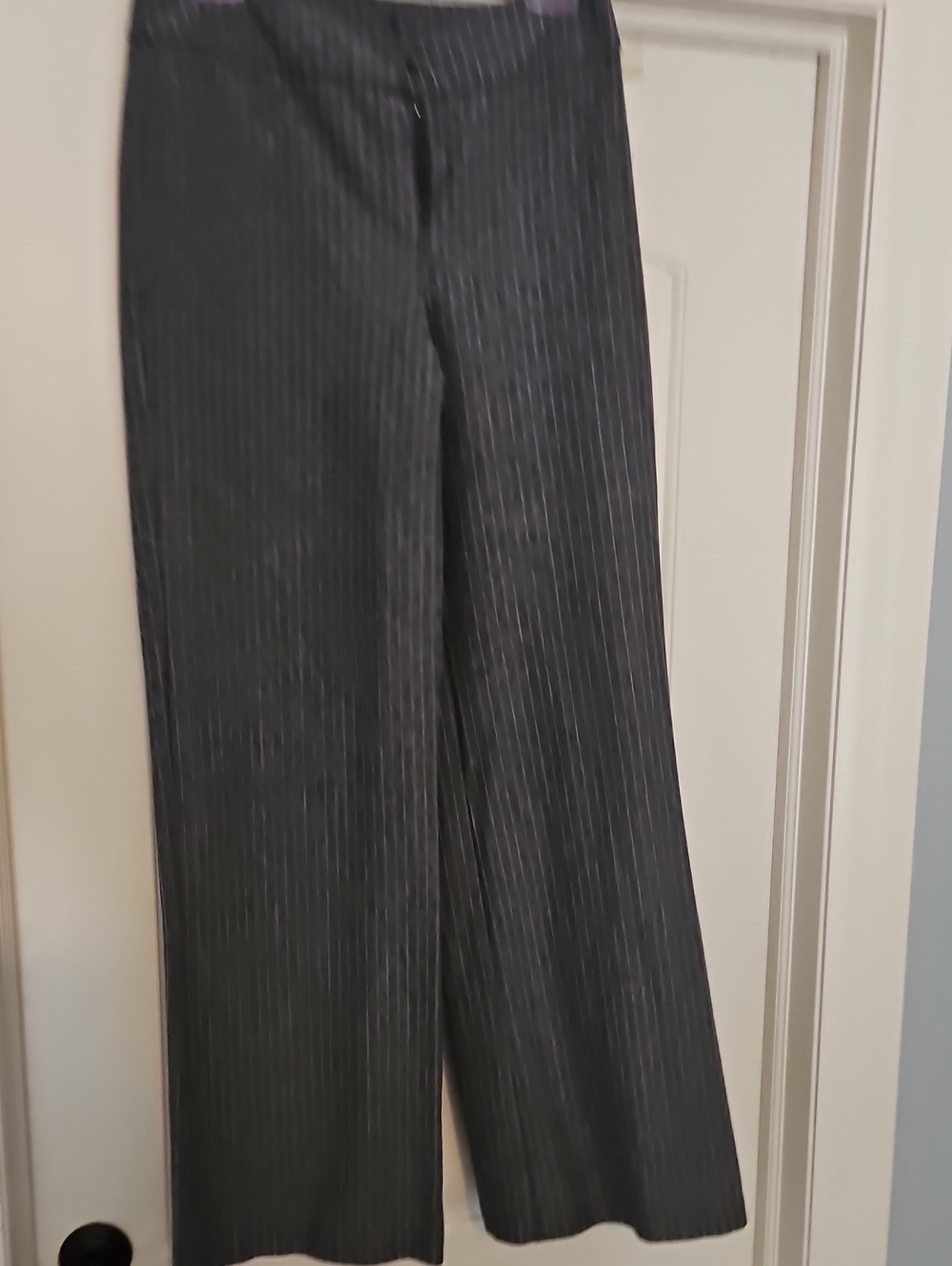 New York & Company Black Pinstripe Wide-Leg Pants
